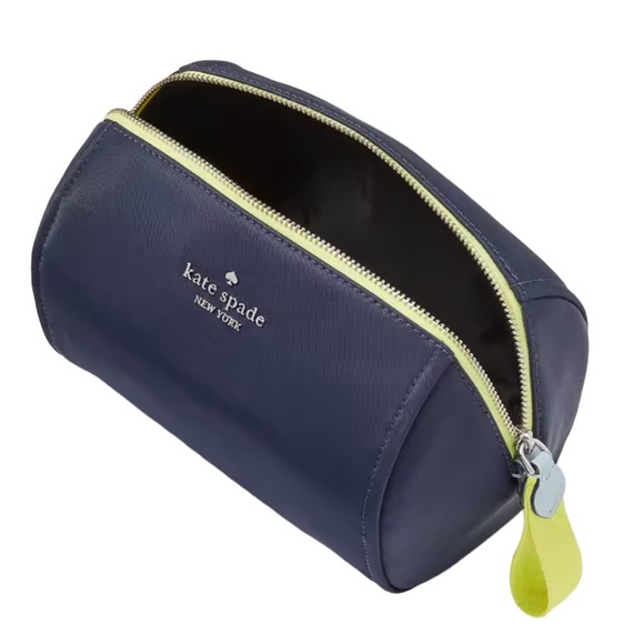 NEW Kate Spade Chelsea Colorblock Medium Cosmetics Makeup Case Bag Navy Blue - Picture 1 of 11